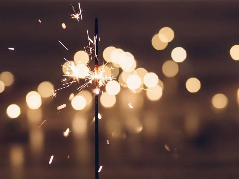 Sparkler, producing sparks